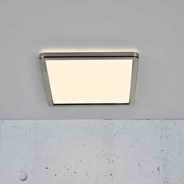 Nordlux Oja - plafondverlichting - 30 x 30 x 2,5 cm - 3 stappen Moodmaker SceneSelect functie - 14,5W LED incl. - geborsteld nikkel