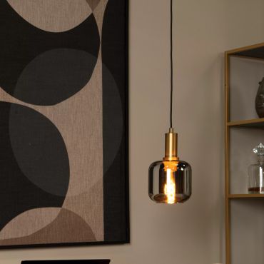 Lucide Joanet - hanglamp - Ø 16 x 162 cm - gerookt