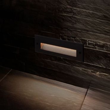 Nova Luce Polka - inbouw wandverlichting - 25 x 7,6 x 7,4 cm - 7W LED incl. - IP65 - zandzwart