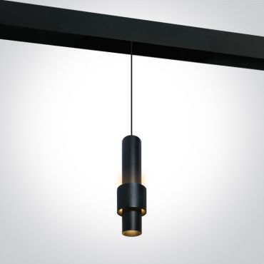 ONE Light magnetisch railsysteem MINI, MIDI &amp; MAXI - hanglamp - Ø 6 x 30 cm - DALI - 7W dimbare LED incl. - zwart
