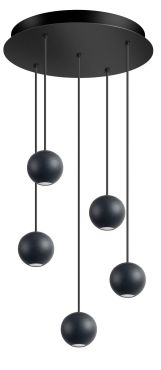 ETH Grace - hanglamp - Ø 4,8 x 400 cm - 20W dimbare LED incl. - zwart