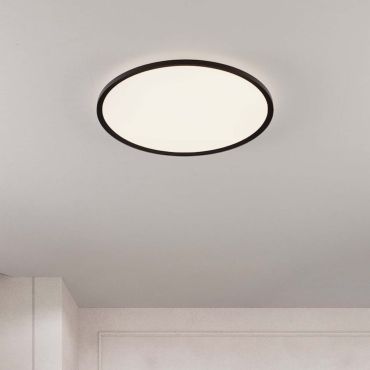 Nova Luce Aoton - plafondlamp - Ø 60 x 5 cm - 55W dimbare LED incl. - zandzwart