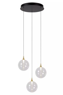 Lucide Gisela - hanglamp - Ø 36 x 150 cm - 3 x 3,6W  dimbare LED incl. - transparant