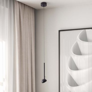 Nova Luce Ola - hanglamp - Ø 8 x 145 cm - 4W LED incl. - zandzwart