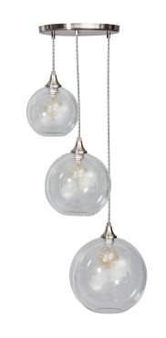 ETH Calvello - hanglamp - Ø 30 x 130 cm - geborsteld staal