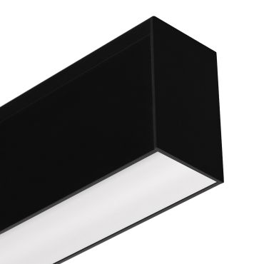 Lichtkoning Slim Line - plafondverlichting - 118 x 5,5 x 3,3 cm - 22,5W LED incl. - zwart - dimbaar met afstandsbediening - warm witte lichtkleur (3000K)