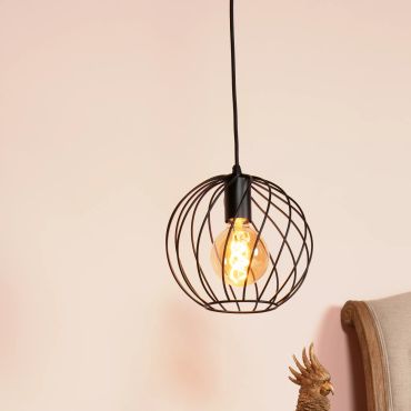 Lucide Danza - hanglamp - Ø 25 x 150 cm - zwart