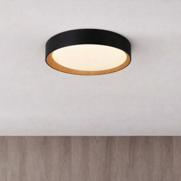 Nova Luce Stake - plafondlamp - Ø 60 x 9 cm - 50W dimbare LED incl. - zandzwart