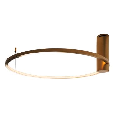 Maxlight Queen - plafondlamp - Ø 60 x 20 cm - 15W LED incl. - geborsteld goud