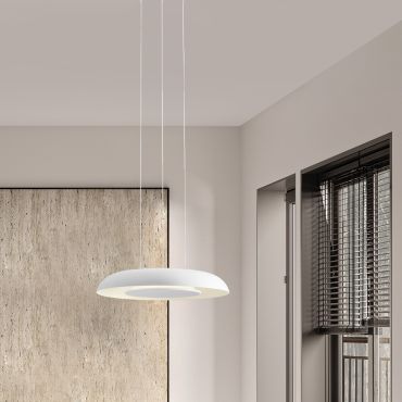 Nova Luce Epos - hanglamp - Ø 40 x 145 cm - 24W dimbare LED incl. - zandwit