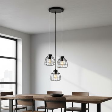 Lucide Filox - hanglamp - Ø 44,5 x 198 cm - zwart