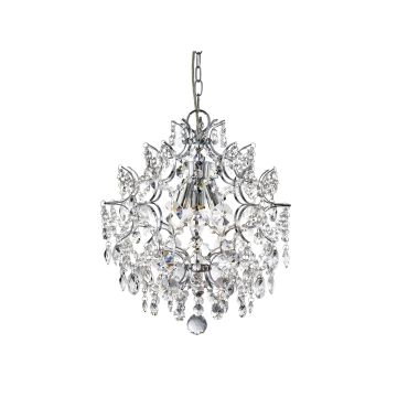 Searchlight Harrietta - hanglamp - Ø 38 x 175 cm - chroom
