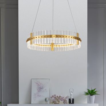 Nova Luce Kezo - hanglamp - Ø 60 x 130 cm - 45W dimbare LED incl. - goud
