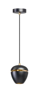 ETH Claire - hanglamp - Ø 15 x 200 cm - zwart en messing