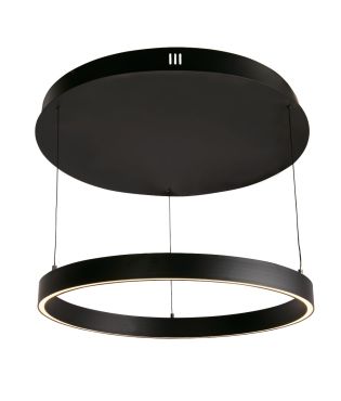 Searchlight Layla - hanglamp -Ø 64 x 190 cm - 29W dim-to-warm LED incl. - beweging gestuurd - zwart