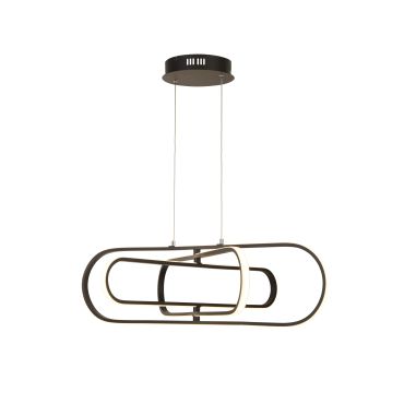 Searchlight Clip - hanglamp - 80 x 120 cm - 53W LED incl. - zwart en opaal