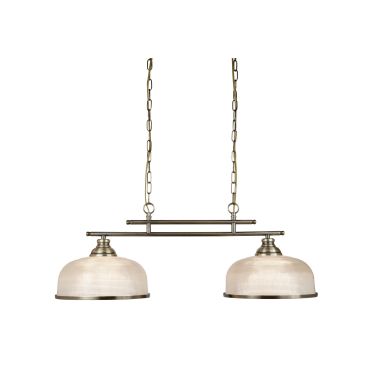 Searchlight Bistro II - hanglamp - 75 x 27 x 80 cm - antiek messing