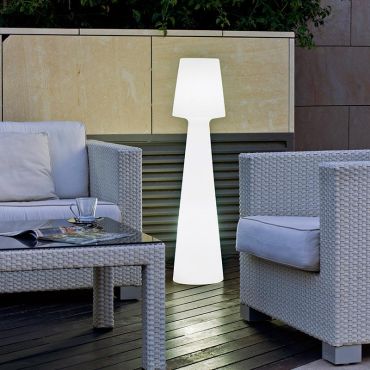 New Garden Lola 110 - oplaadbare vloerlamp met afstandsbediening - Ø 26,5 x 110 cm - 12W dimbare LED incl. - IP65 - wit