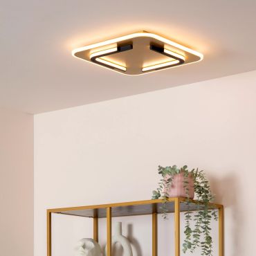Lucide Andreas - plafondlamp - 40,5 x 40,5 x 5,1 cm - 30W LED incl. - goud