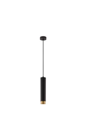 Nova Luce Pogno - hanglamp - Ø 5,9 x 150 cm - zwart en goud