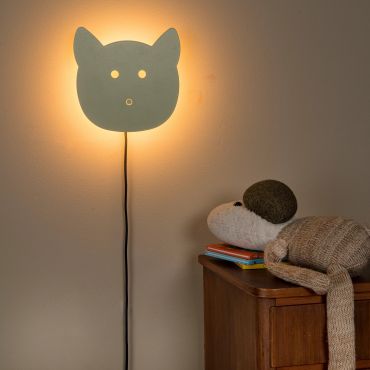 Lucide Charlie Poes - wandlamp - 20,7 x 4,2 x 20 cm - 7W dimbare LED incl. - groen