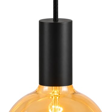 Lichtkoning - premium E27 fitting met verborgen kabelklem - Ø 4,2 x 8 cm - zwart