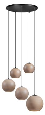 ETH Orb Saturn - hanglamp - Ø 65 x  350 cm - zwart en taupe