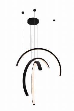Maxlight Trio Arc - hanglamp - 80 x 180 cm - 3 x 21W LED incl. - zwart
