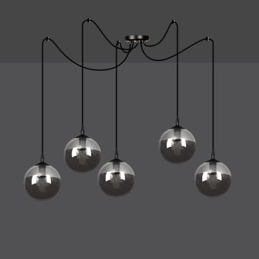 TWEEDEKANS - Emibig Gigi 5 - hanglamp - 14 x 200 cm - zwart
