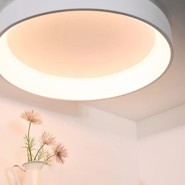 Lucide Talowe - plafondverlichting - Ø 80 x 13 cm - 80W dimbare LED incl. - wit