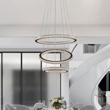 Nova Luce Ginevra - hanglamp - Ø 51 x 120 cm - 69W dimbare LED incl. - zandzwart