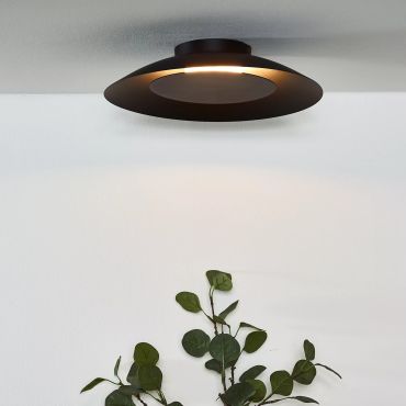 Lucide Foskal - plafondverlichting - Ø 34,5 x 7,3 cm - 12W LED incl. - zwart