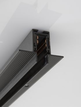 Nova Luce Ultra Slim - trimless inbouw magnetische rail met 1cm diepe vleugels - 200 cm - zwart