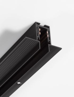 Nova Luce Ultra Slim - trimless inbouw magnetische rail met 1cm diepe vleugels - 100 cm - zwart