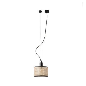 Faro Mambo - hanglamp - Ø 21 x 16 cm - lichtbruin en zwart