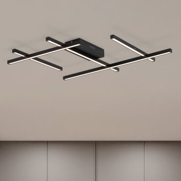 Nova Luce Pace - plafondlamp - 80 x 8 x 62 cm - 63W dimbare LED incl. - zandzwart