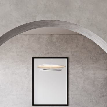 Nova Luce Olos - hanglamp - Ø 50 x 120 cm - 37W dimbare LED incl. - zandwit en chroom spiegel
