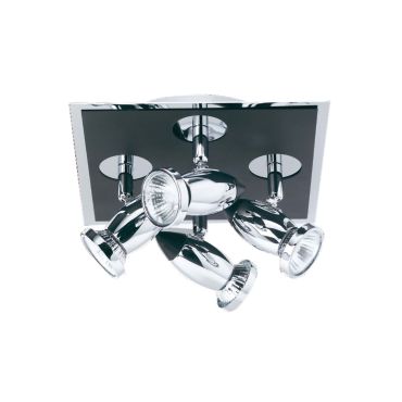 Searchlight Comet - opbouwspot 4L - 23 x 23 x 12 cm - zwart en chroom