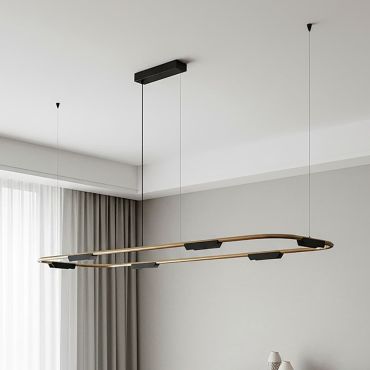 VK Lighting Core - hanglamp - 62,8 x 156,8 x 162,8 cm - 38W dimbare LED incl. - goud en zwart