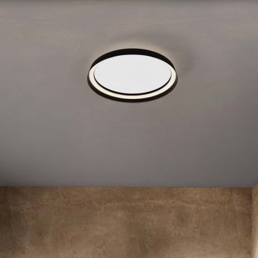 Nova Luce Ormi - plafondlamp - Ø 45 x 7 cm - 38W dimbare LED incl. - zandzwart