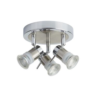 Searchlight Aries – plafondverlichting - Ø 18 x 13 cm - IP44 - chroom