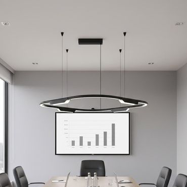 VK Lighting Core - hanglamp - 62,8 x 62,8 x 156,8 cm - 25W dimbare LED incl. - zwart