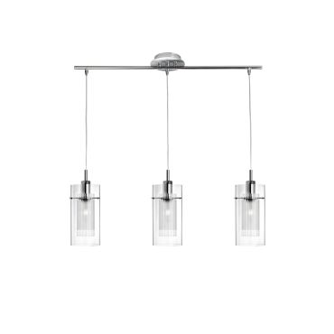 Searchlight Duo 1 - hanglamp - 71 x 12 x 130 cm - chroom en transparant