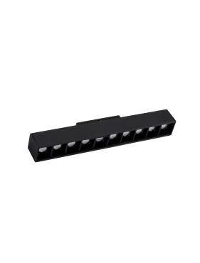 Nova Luce Buxton L - armatuur voor magnetisch railsysteem - 26,9 x 3,5 x 5,1 cm - 15W dimbare LED incl. - zandzwart