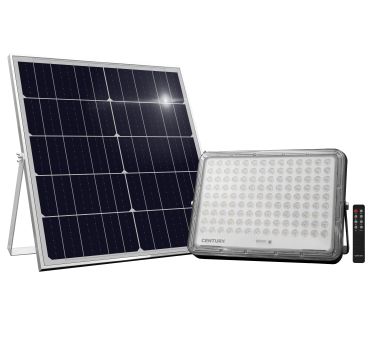 Century Italia Prometeo - verstraler op zonne-energie met dag- en nachtsensor en afstandsbediening - 31 x 4,1 x 22,5 cm - 40W LED incl. - IP65 - zwart