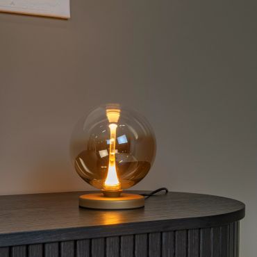 Lucide Gisela - tafellamp - Ø 16 x 17,5 cm - 4W LED incl. - amber