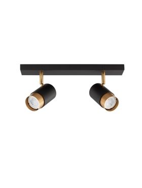 Nova Luce Pogno - opbouwspot 2L - 35 x 6 x 12,5 cm - zandzwart en goud