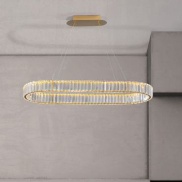 Nova Luce Aurelia - hanglamp - 92 x 37 x 150 cm - 48W dimbare LED incl. - goud