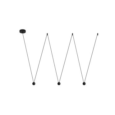 Nova Luce Nocci - hanglamp - 320 x 112 cm - 3 x 4,5W LED incl. - zwart