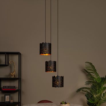 Lucide Almelo - hanglamp 3L - Ø 45 x 165 cm - zwart